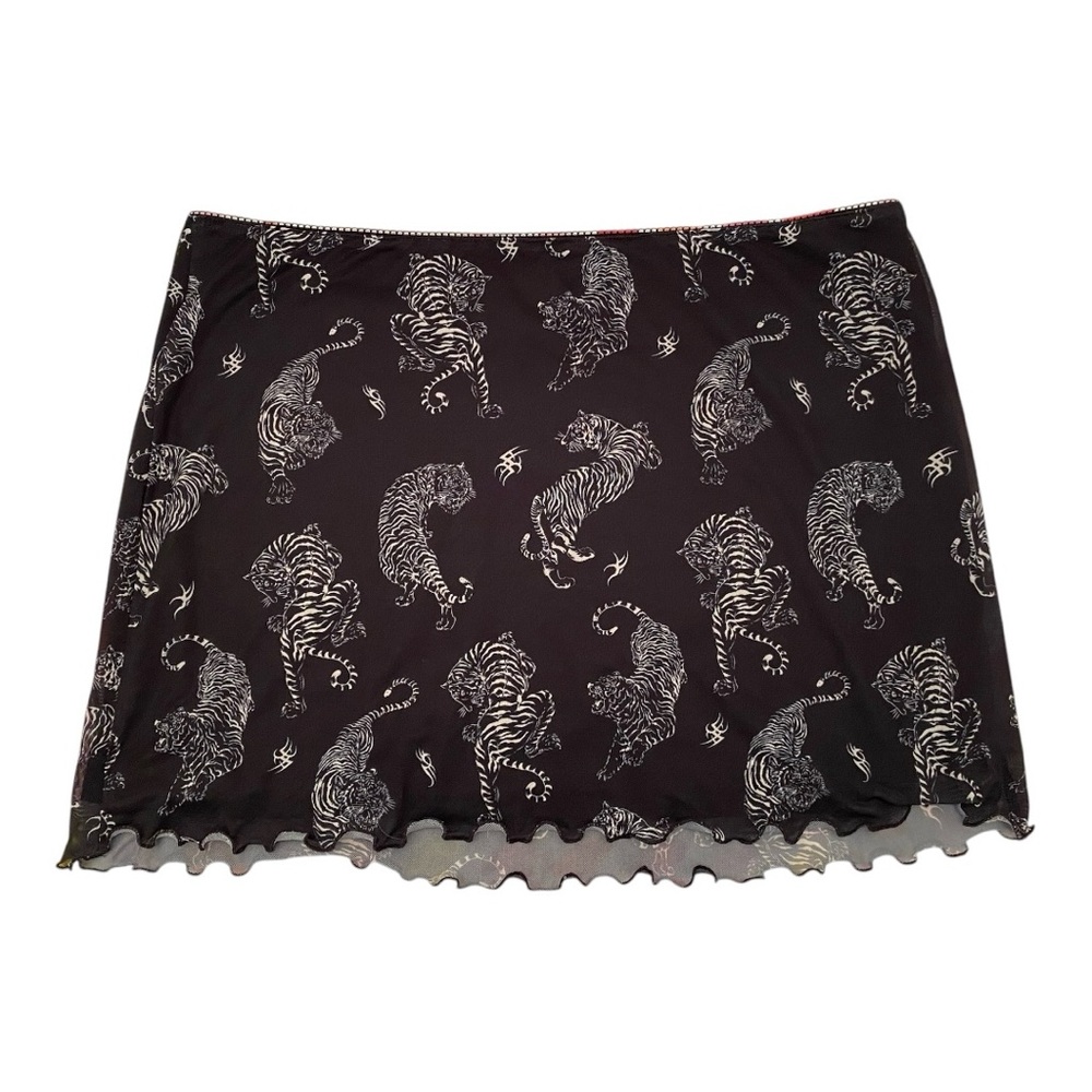 NWT H&M Black mesh Tiger Skirt XL